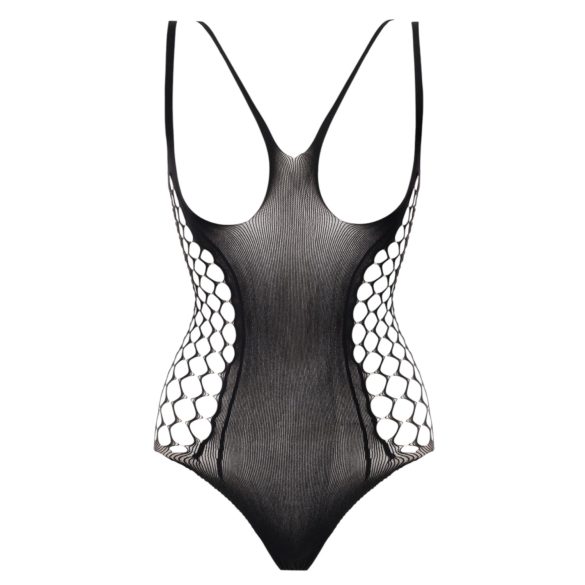 Christine - Open-Front Bodysuit - Black - Sizes S-L