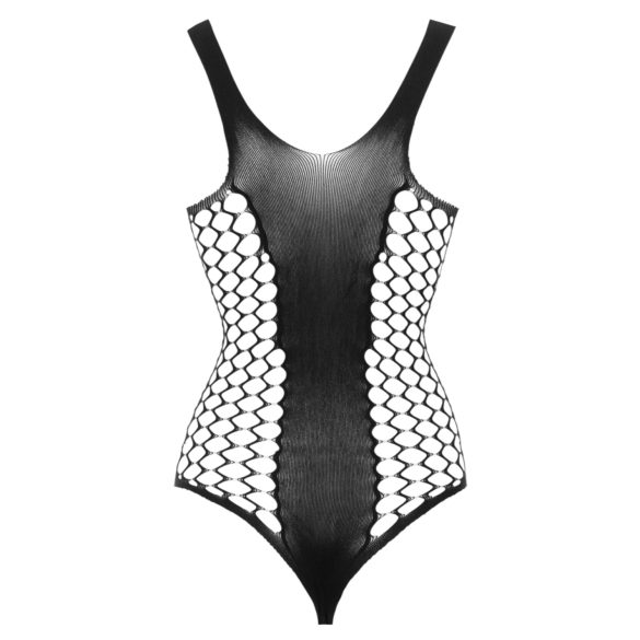 Christine - Open-Front Bodysuit - Black - Sizes S-L