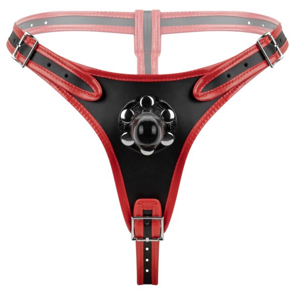 Easytoys - Strap-On with Triple Dildo (Black)