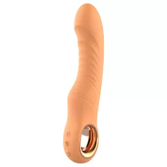 Glam - flexible ribbed vibrator (peach-coloured)
