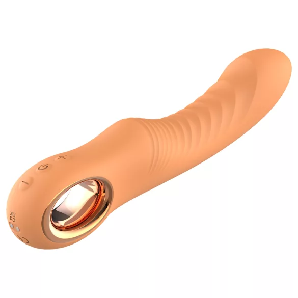 Glam - flexible ribbed vibrator (peach-coloured)