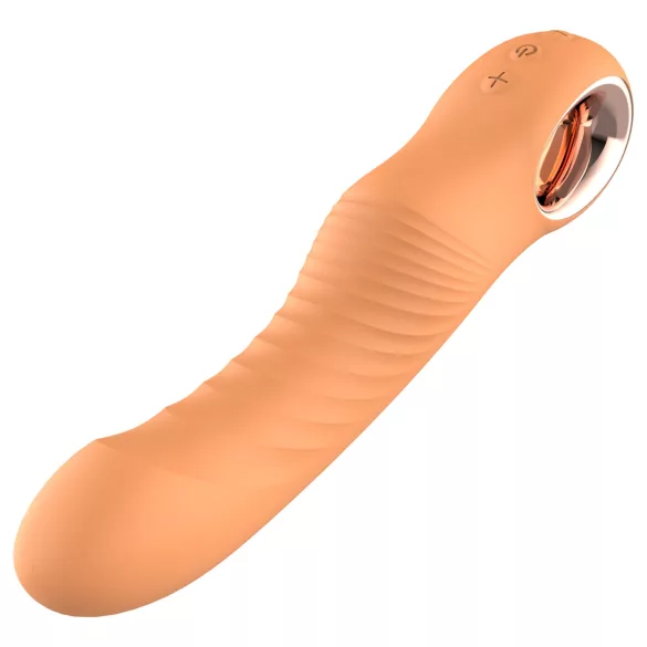 Glam - flexible ribbed vibrator (peach-coloured)