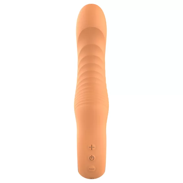 Glam - flexible ribbed vibrator (peach-coloured)