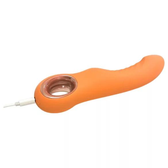 Glam - flexible ribbed vibrator (peach-coloured)