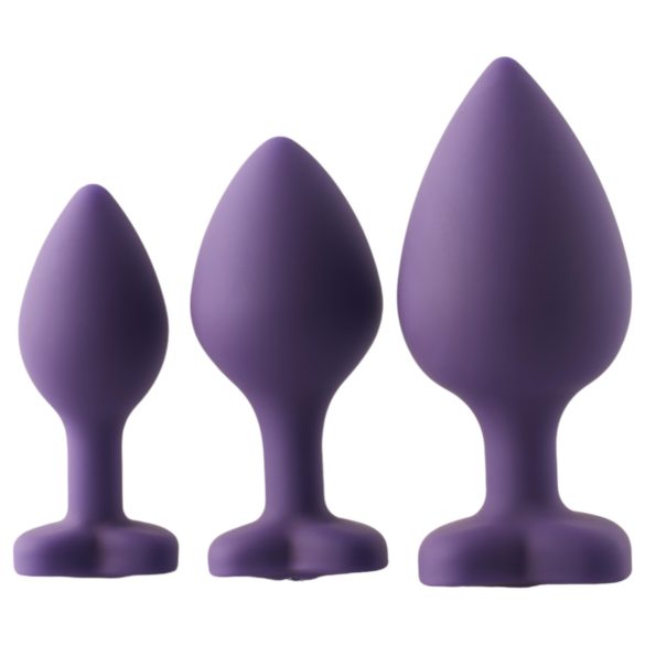 Flirts Purple Anal Training Kit - 3-Piece Plug Set