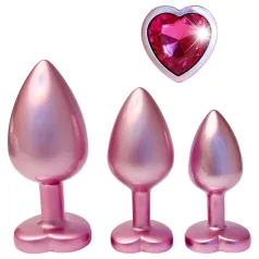 Dreamtoys Gleaming Love - heart-shaped anal plug set (pink)