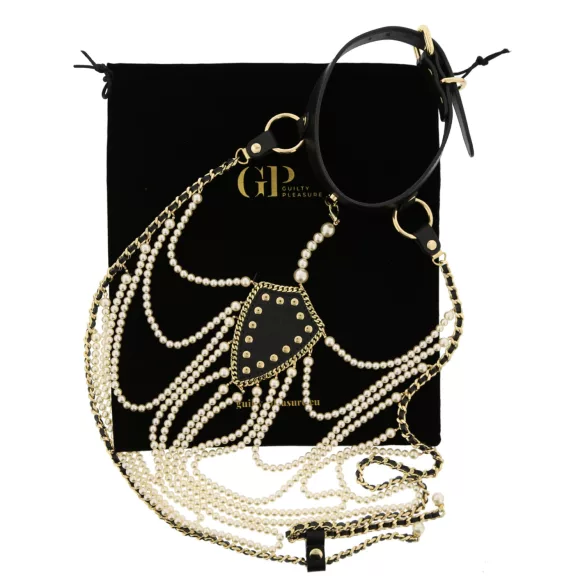 Guilty Pleasure Allure - collar and body chain set (black)