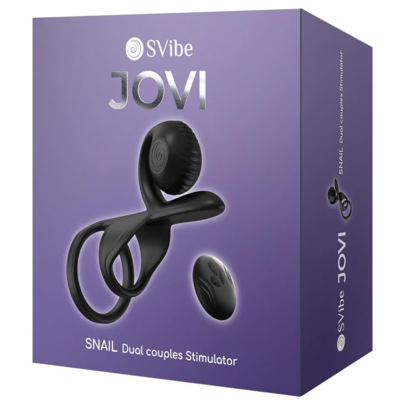 Snail Vibe Jovi - Couples' Ring & Vibrator (Black)