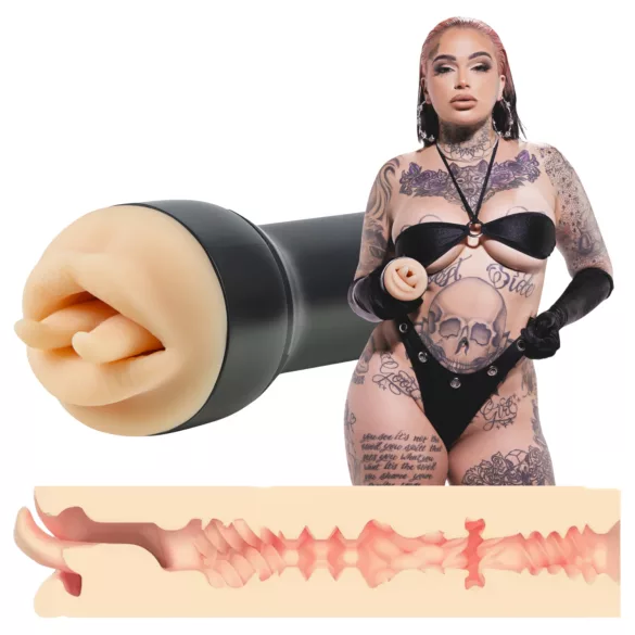 Kiiroo Feel Leigh Raven - artificial mouth with cut tongue (natural)