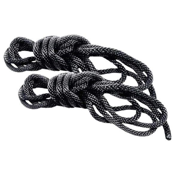 S&M - Silky Bondage Rope Set - Black (2 Pieces)