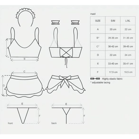 Obsessive Maid - 5-Piece French Maid Costume Set