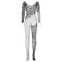 Obsessive F210 - Rose Lace Long-Sleeve Bodysuit - Black (S-L)