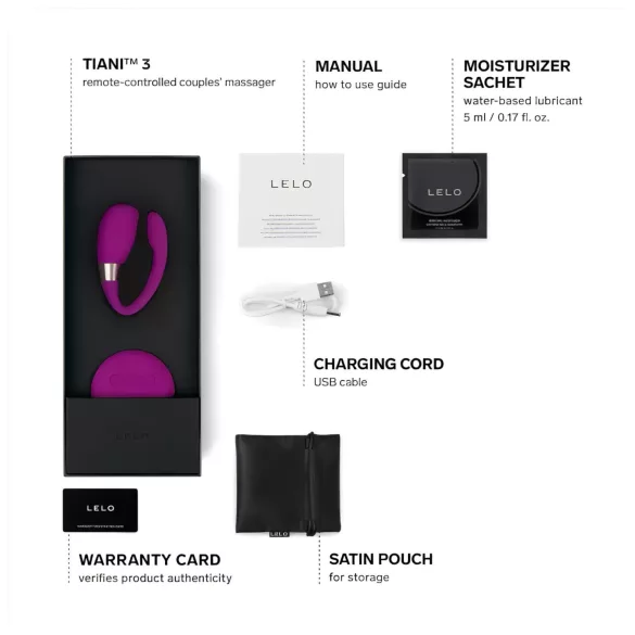 LELO Tiani 3 - Silicone Couples Vibrator (Purple)