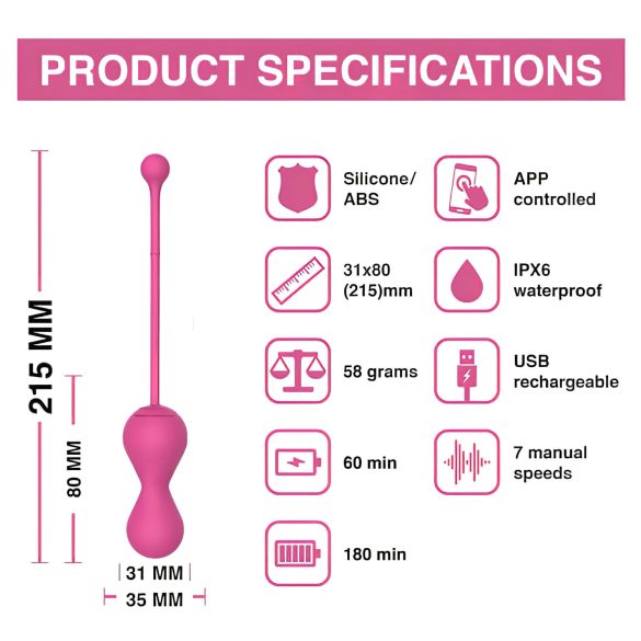 Magic Motion Kegel Master - Smart Kegel Ball Duo (pink)