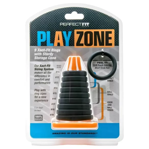 Perfect Fit - Play Zone - penis ring and stretcher set (9-piece)