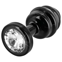 DIOGOL Anni - Ribbed Black Anal Plug (3cm)