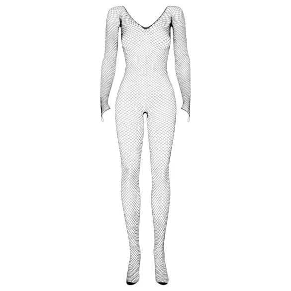 Obsessive N109 - Black Openwork Long-Sleeve Jumpsuit (S-L)