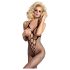 Obsessive N106 - Open-Front Halter Fishnet Bodysuit - Black (S-L)