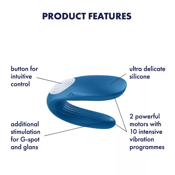 Satisfyer Double Whale - Dual Motor Couples Vibrator (Blue)