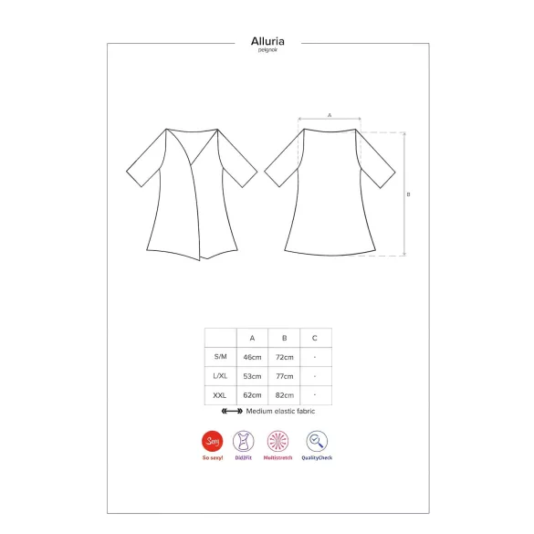 Obsessive Alluria - Lace Robe & Thong Set (Black)