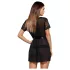 Obsessive Alluria - Lace Robe & Thong Set (Black) - L/XL