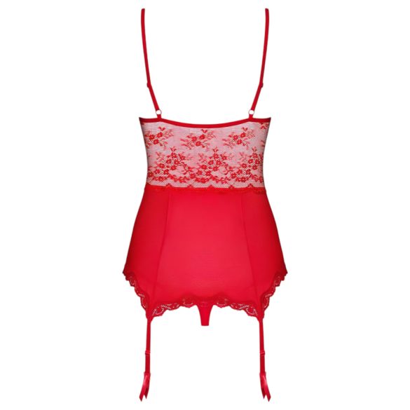 Obsessive Lovica - Lace Garter Top & Thong Set (Red)