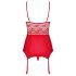 Obsessive Lovica - Lace Garter Top & Thong Set (Red)