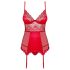 Obsessive Lovica - Lace Garter Top & Thong Set (Red)