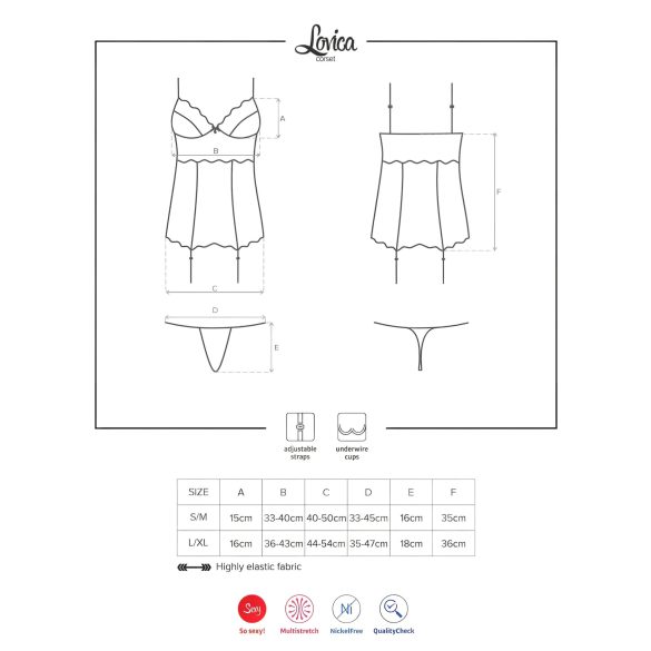 Obsessive Lovica - Lace Garter Top & Thong Set (Red)