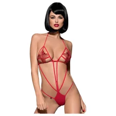   Obsessive Luiza - Tulip-Embellished Strappy Bodysuit - Red (S/M)