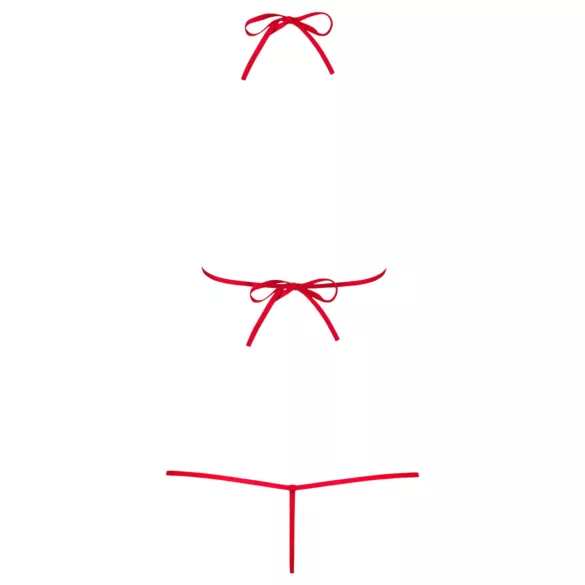 Obsessive Luiza - Tulip-Embellished Strappy Bodysuit - Red (S/M)