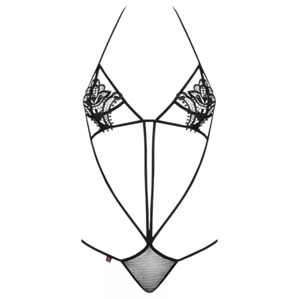 Obsessive Luiza - Black Tulip Strapped Bodysuit (S/M)