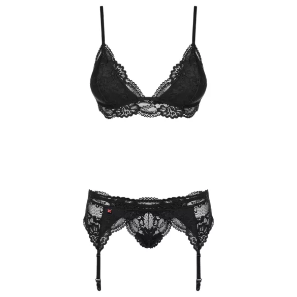 Obsessive 810-SEG-1 - Lace Lingerie Set (Black)