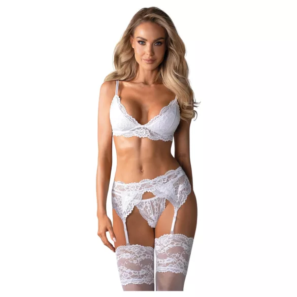 Obsessive 810-SEG-2 - Lace Lingerie Set (White) - L/XL
