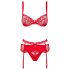 Obsessive Heartina - Red Lingerie Set