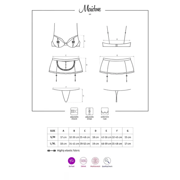 Obsessive Maidme - 6-Piece French Maid Costume Set - L/XL
