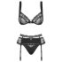Obsessive Heartina - Black Lingerie Set - L/XL