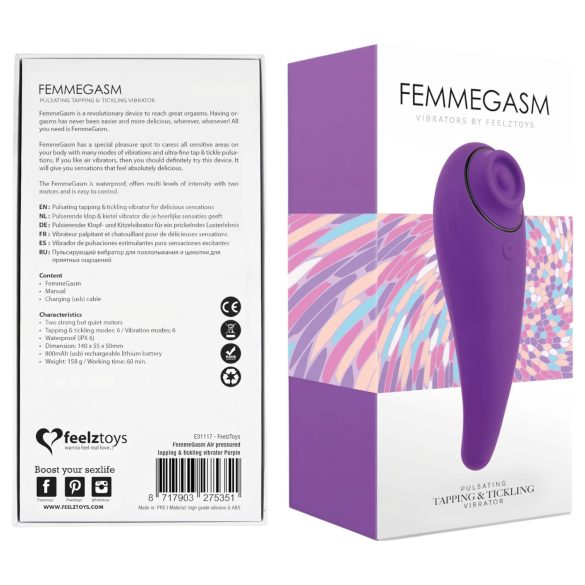 FEELZTOYS Femmegasm - Rechargeable 2-in-1 Clit Vibrator (Purple)