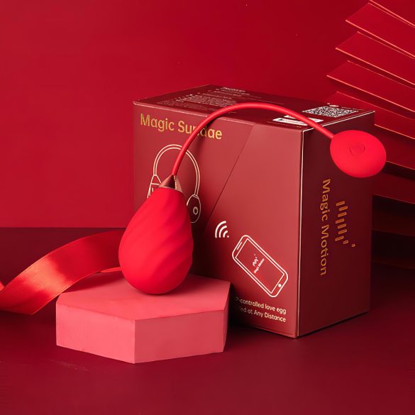 Magic Motion Sundae - smart, rechargeable vibrating egg (red)