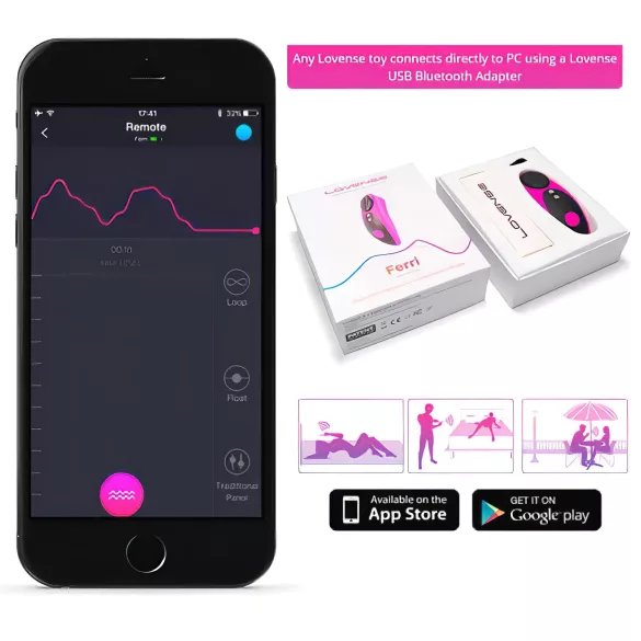 Lovense Ferri - wearable app-controlled clitoral vibrator (black & pink)