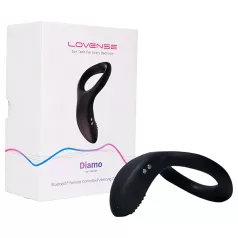   Lovense Diamo - App-controlled vibrating penis ring for men (black)
