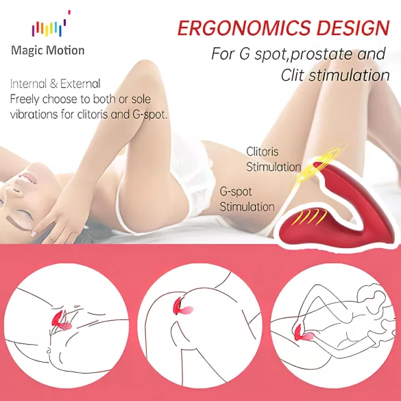 Magic Motion Umi - App-controlled wearable vibrator (red)