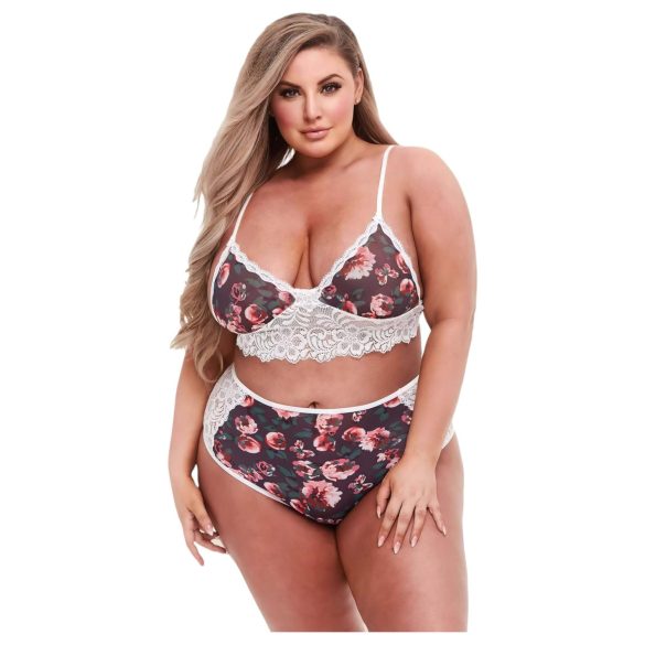Baci Plus Size - Floral Lace Bra Set