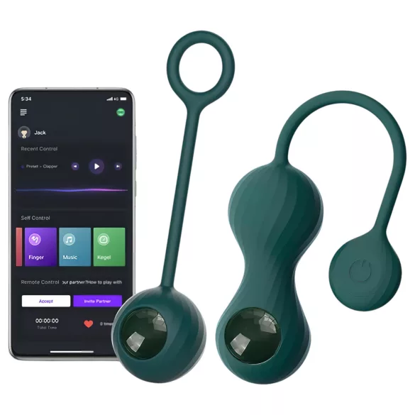 Magic Motion Crystal Duo - App-controlled vibrating Kegel balls (green)