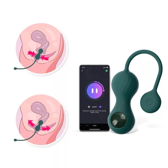 Magic Motion Crystal Duo - App-controlled vibrating Kegel balls (green)