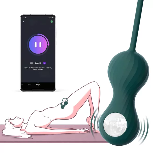 Magic Motion Crystal Duo - App-controlled vibrating Kegel balls (green)
