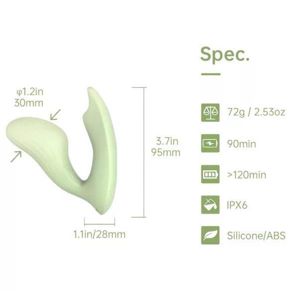 Magic Motion Umi - App-controlled 2-in-1 vibrator (green)