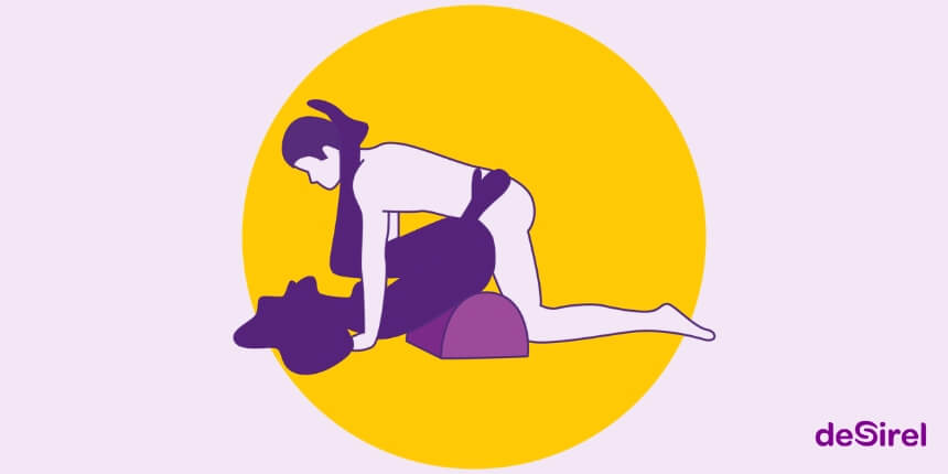 B Flip sex position using the Desirel Magic Pillow sex pillow | Desirel.co.uk Sex Shop