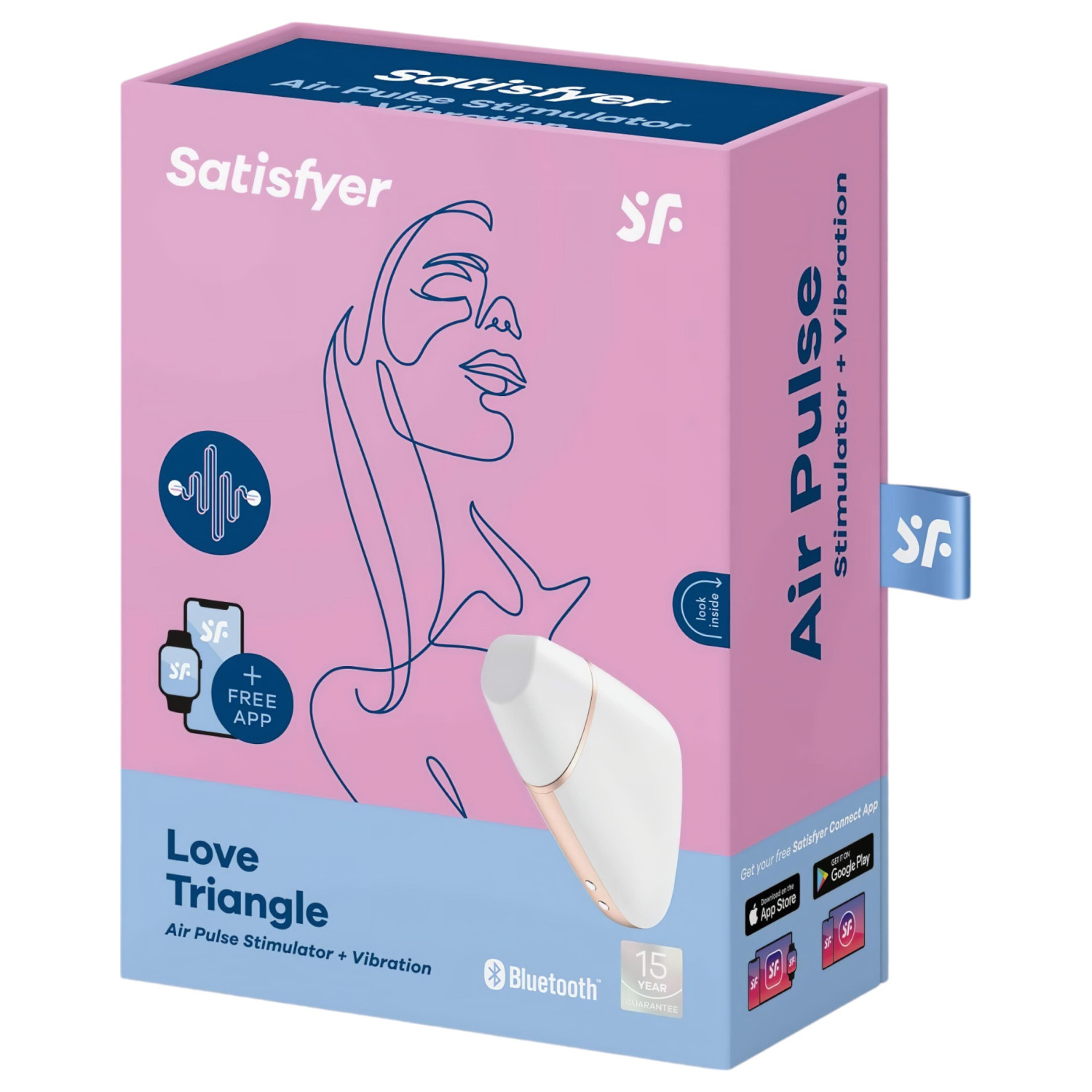 Satisfyer Love Triangle - App-controlled air pulse clitoral stimulator (white)