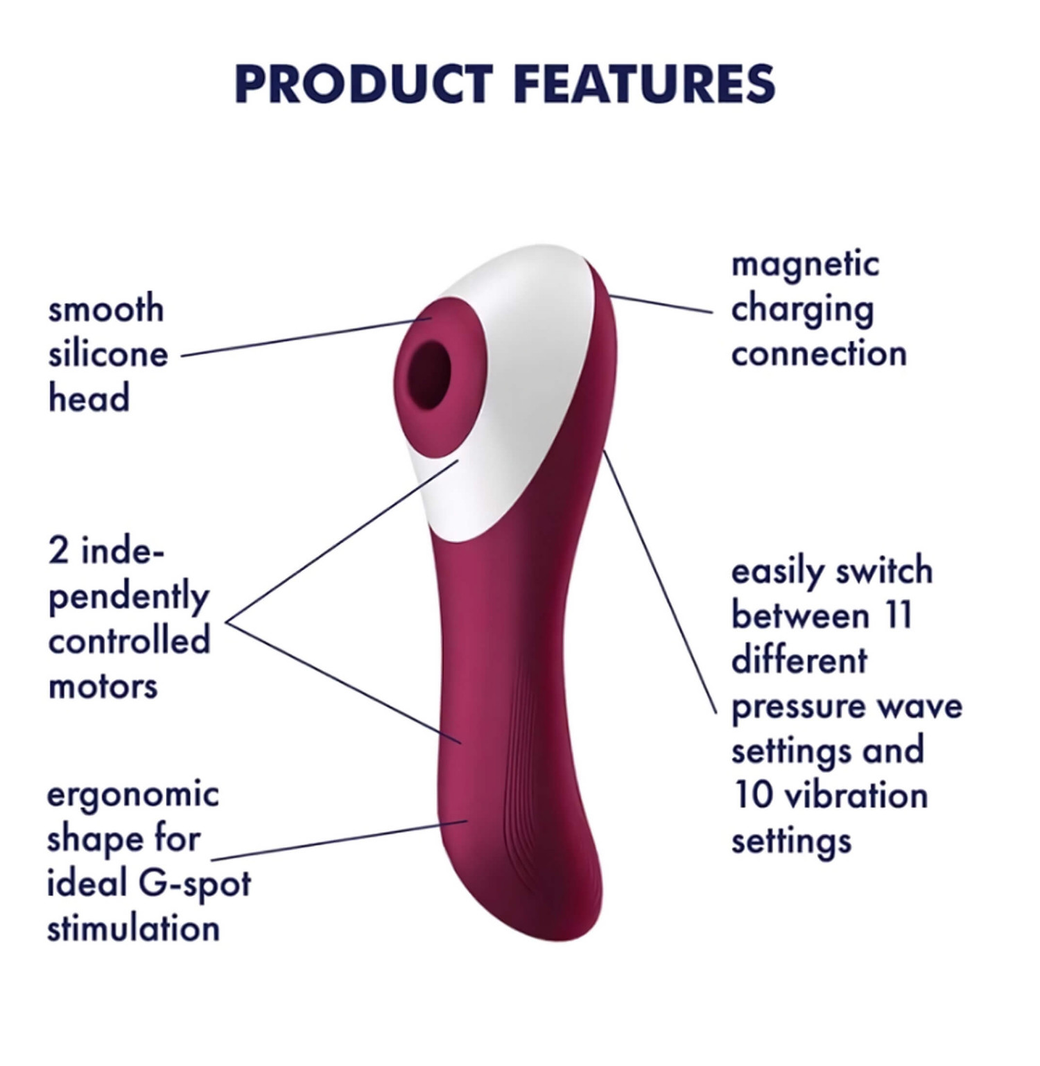 Satisfyer Dual Crush 2-in-1 clitoral suction stimulator + G-spot vibrator (red)